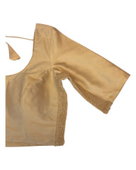 Gold - HYBRID Silky Saree blouse - With Elastic on both side for Great fit - Size 34