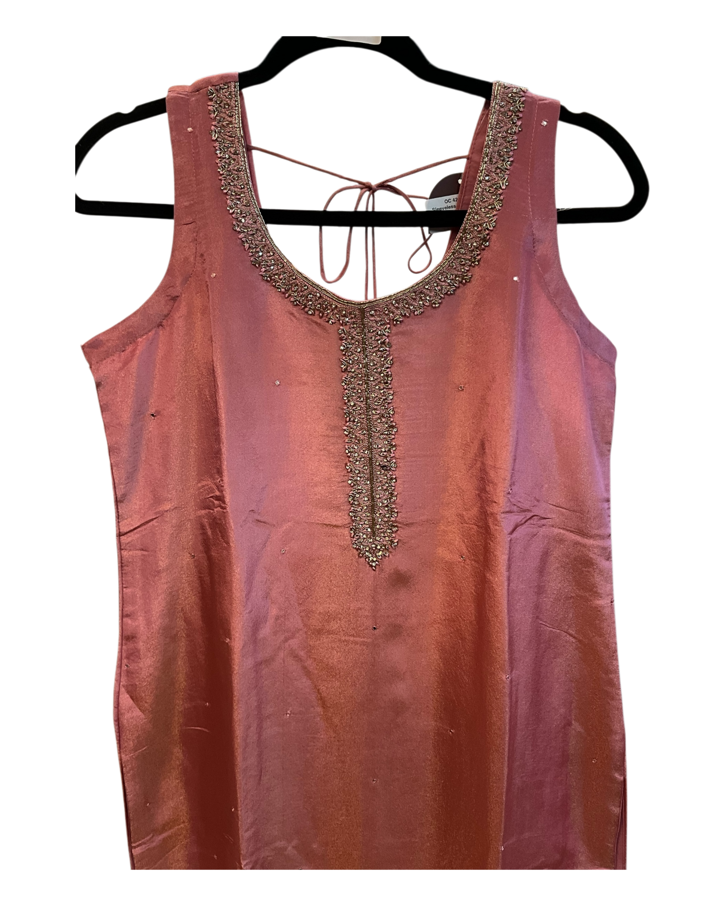 UK 12 / 38" - Dusty Pink - Silky Ladies Trousers Suit - Sangeet / Henna / Temple - OC42165 TY