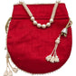 Red - Silky Bollywood Ladies Potli / Pouch Style HandBag - GJ21 10Rp24