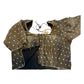 36" & 40" - Black - Banarasi Tissue Saree / Lehenga Blouse - Margin inside for adjustments - X1228 01KK25
