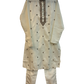 White / Off White - Soft Cotton Silky Mens Kurta Set with Neck Thread Embroidery- Sangeet Mehendi Haldi - KCS1025 06VY26