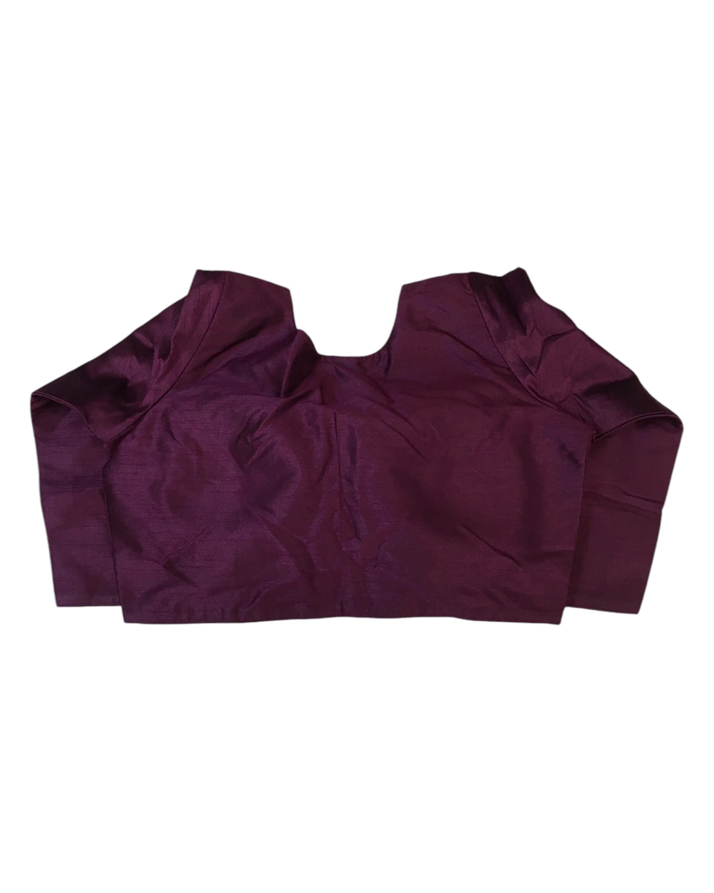 Wine - Silky Saree blouse with cups,  Long Sleeves, High Back - 42" - UK Stock - Quick Delivery - RNK - R231F-A