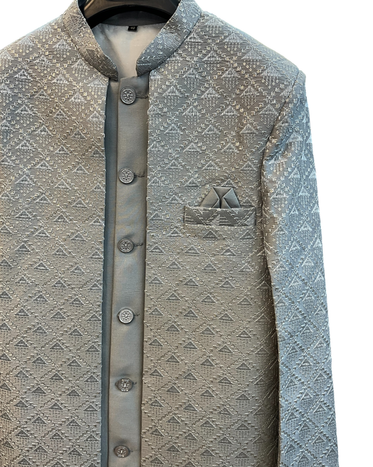 Silver Grey - Mens Double Layered Sherwani / Indo-Western - Fantastic Value - KCS6625 06TT26