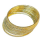 Clear / White Stones - Set of 8 Diamante Stone Bangles -  M to XXL - HAN2602 07Ka26