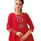 Red - Simple / Classy Ladies Indian Trousers Suit with Printed Dupatta - Size 12 (38") - LL22606 VV 1024