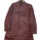 Dark Maroon / Wine - Classic Banarasi Handloom Brocade Sherwani with Gold Buttons -  BS788 08JC25