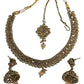 Gold / Neutral - Small - Antique Gold Finish Necklace Set with Earrings - DAJ533  C 0724
