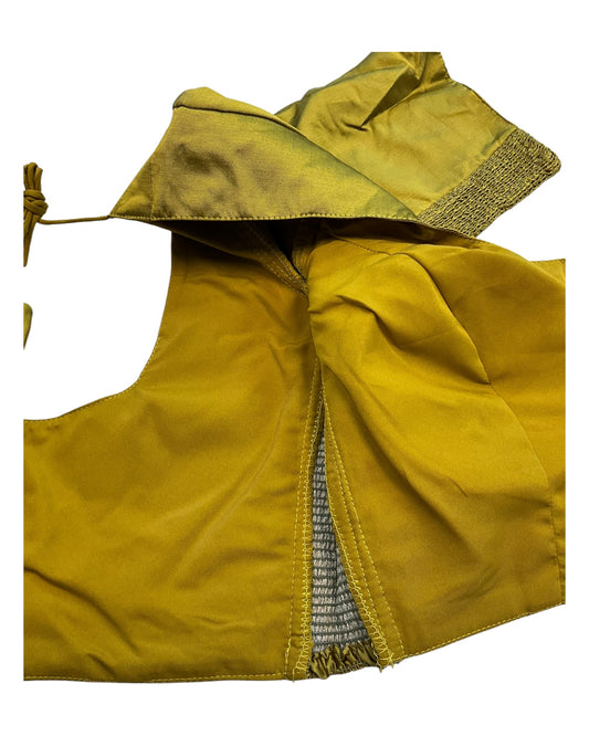 Olive Green - HYBRID Silky Saree blouse - With Elastic on both side for Great fit - Size 36",38", 40" S M L  - VAM1216 Ap