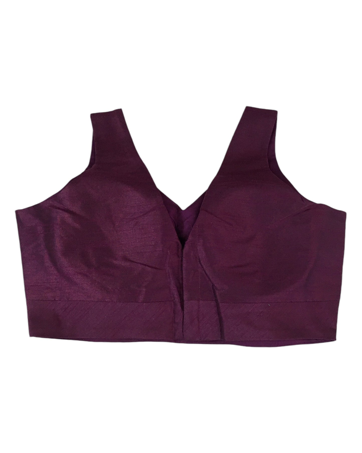 Wine - Silky Saree blouse with cups,  Sleeveless - 42" - UK Stock - Quick Delivery - RNK - R722A-KY
