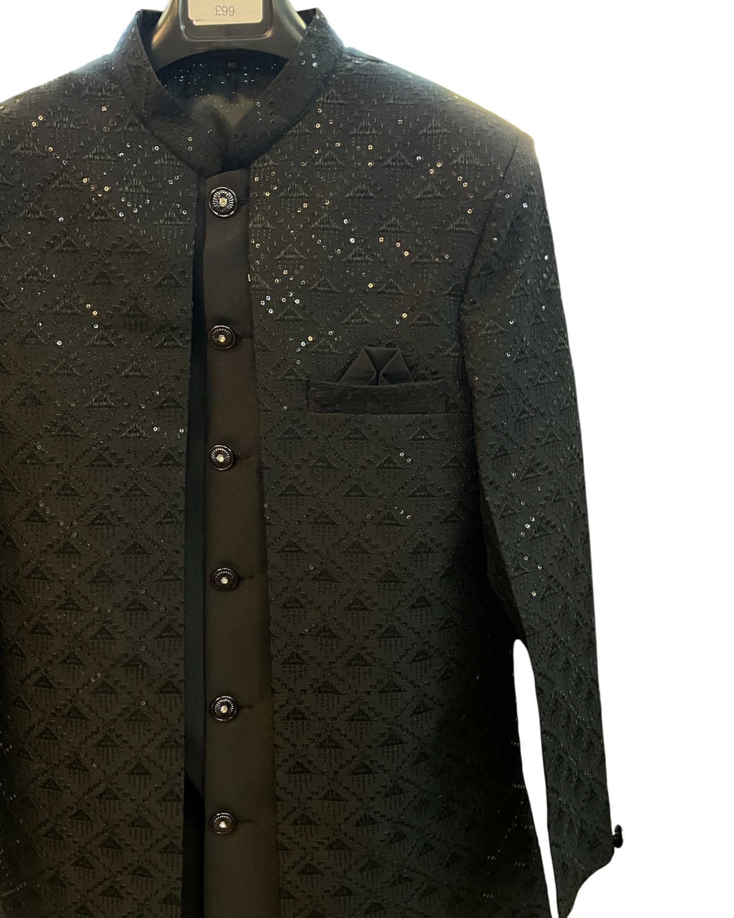 Classic Black - Mens Double Layered Sherwani / Indo-Western - Fantastic Value - KCS6625 06TT26