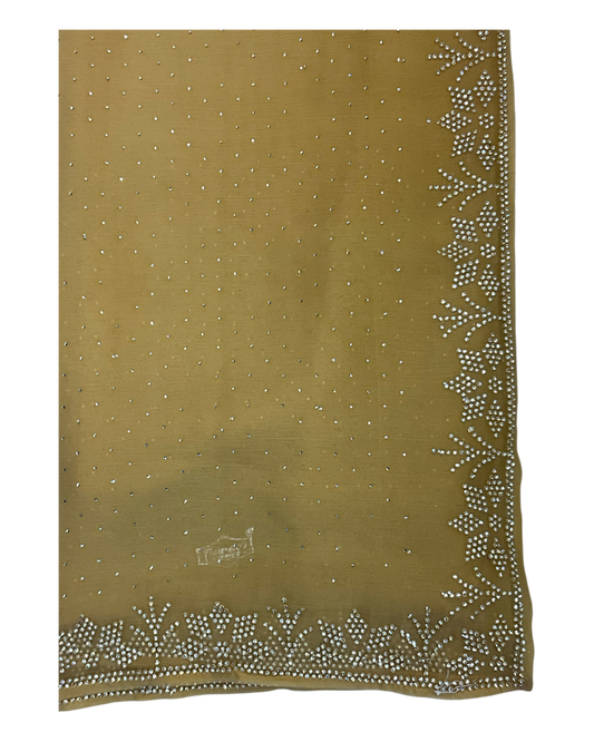 Pastel Yellow - Rich Saree with Bead Embroidery and Blouse Piece - UK stock - 24hr Dispatch - RS2524 TY