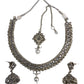 Clear Stone - Small - Silver Finish Necklace Set with Earrings - DAJ533 C 0724