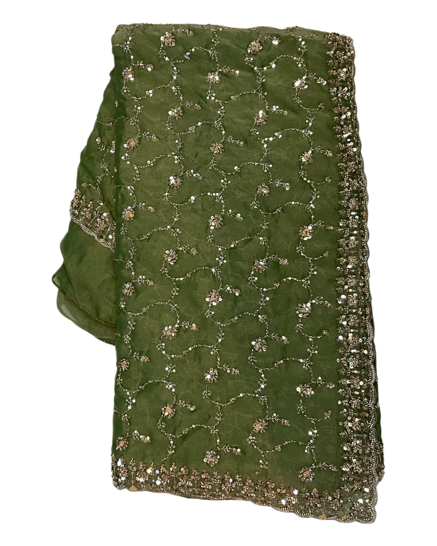 Mint Green - Rich Bridal Saree with Allover Embroidery and Blouse Piece - UK stock - 24hr Dispatch - RS2519 JT