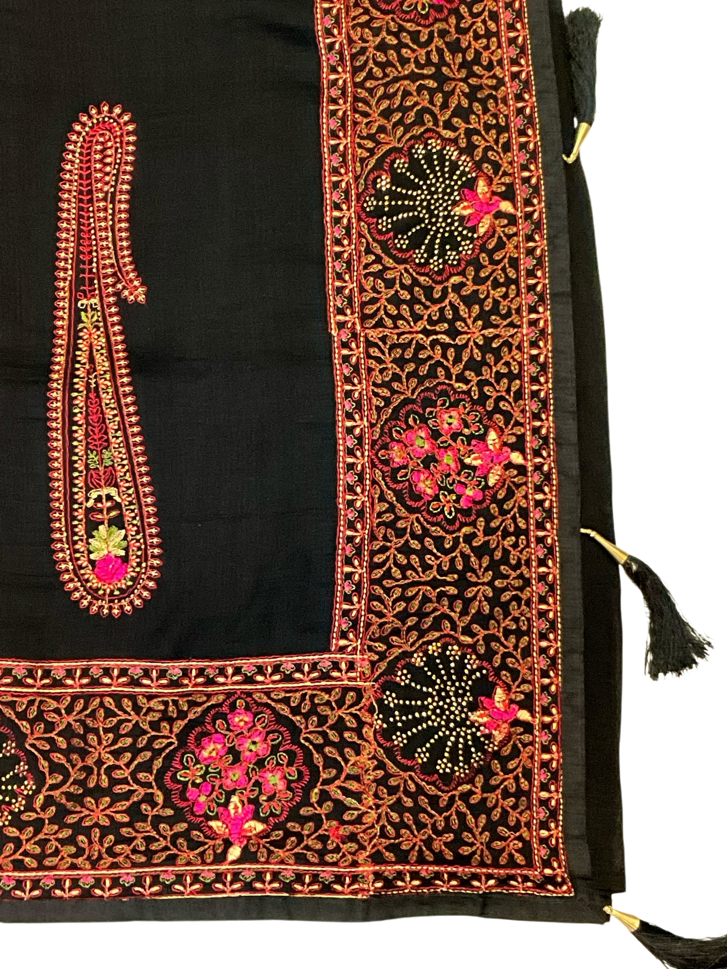 Black - Classic Saree with Thread Work and Blouse Piece - UK stock - 24hr Dispatch - RS2505 VY