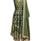 Size 12 (38") - Henna Green - Designer -  Ladies Long Top / Dress Anarkali Trousers Suit - VMK Harleen CY