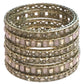 Antique Gold Finish PINK Reverse Stone Bangles (Set of 6) - Mix N Match - SR219R