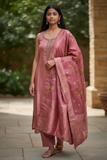 UK 12 / 38" - Dusty Pink - Silky Ladies Trousers Suit - Sangeet / Henna / Temple - OC42165 TY