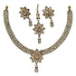 Gold / Neutral - Medium Size Antique Gold Finish Necklace Set with Earrings & Head Piece /Tika- SLV80  11H24