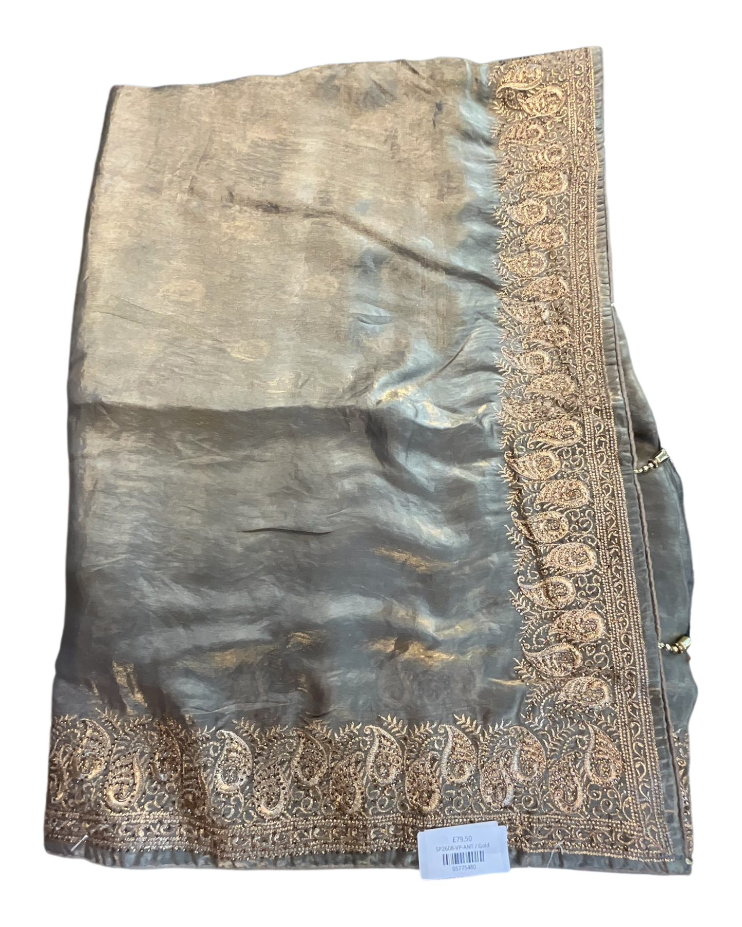 Antique Gold - Fancy Party Saree with Blouse Piece - UK stock - 24hr Dispatch - SP2608 VP