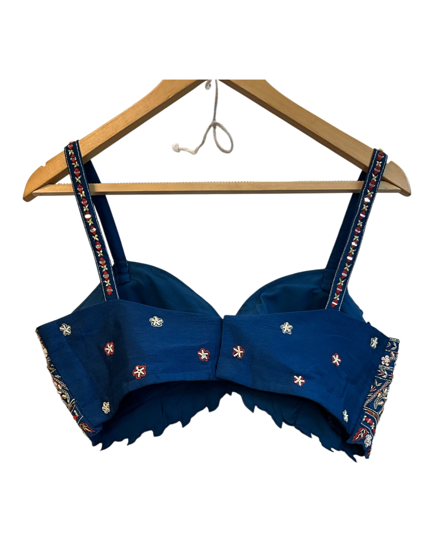 UK 12 / 38" - Petrol Blue Floral Printed - Designer Ladies Indian Short Top Palazzo Trousers Suit - UK Stock - 2/3 days delivery - VMK PUSHPA PR