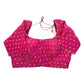 36" & 40" - Fuchsia / Magenta Pink - Banarasi Tissue Saree / Lehenga Blouse - Margin inside for adjustments - X1228 01KK25