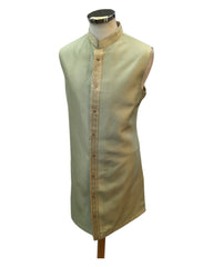 Sage Green - PREMIUM Mens Knee Length  Jacket with Long Waistcoat - Fantastic Fit - KCS6101 02CY25