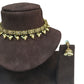 Gold / Nuetral - Small Size Antique Gold Finish Necklace Set with Earrings - VJY402  A 0424