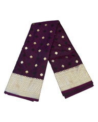 Wine - Traditional Handloom Banarasi Sari / Saree - with Blouse Piece - SN2405 11TP24