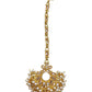 Neutral Gold Pearl - Gold Finish Large Size Tika Head Piece - Indian Ladies Fashion Jewellery - AE2439 11T24
