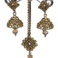 Gold / Neutral - Small - Antique Gold Finish Necklace Set with Earrings - DAJ533  C 0724