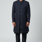 Navy Blue - Mens Knee Length  Jacket with Long Waistcoat - Sherwani / Indo-Western - Fantastic Fit - KCS6625 03TT26