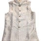 Cream - Rich Banarasi Brocade Handloom Brocade Mens Waistcoat - UK Stock- Dispatch in 24 hrs - KCS241107 KP