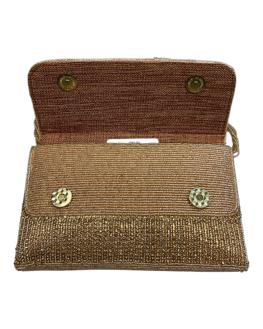 Rose Gold - Rich Hand Embroidered Clutch Bag / Handbag -Bollywood / Weddings - AKB278 11KJ25