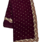 Wine - Rich Saree with Stone Work Border and Blouse Piece - UK stock - 24hr Dispatch - RS2532 TC