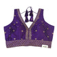 Purple - Dupion Silky Saree / Lehenga blouse - 38" Bust (UK 12) Can be let out to size 16  - AF2406 H 0324