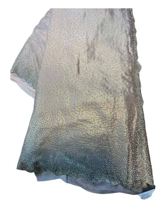 Rose Gold - Fancy Stone Work Saree with Blouse Piece - UK stock - 24hr Dispatch - RS2539 JJ