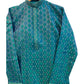 Turquoise Blue - Banarasi Handloom Brocade Mens Indian Kurta set with Trousers - UK Stock - Weddings / Walimas , Sangeet, Diwali, Eid, Mehndi / Henna - VEE2450 VR