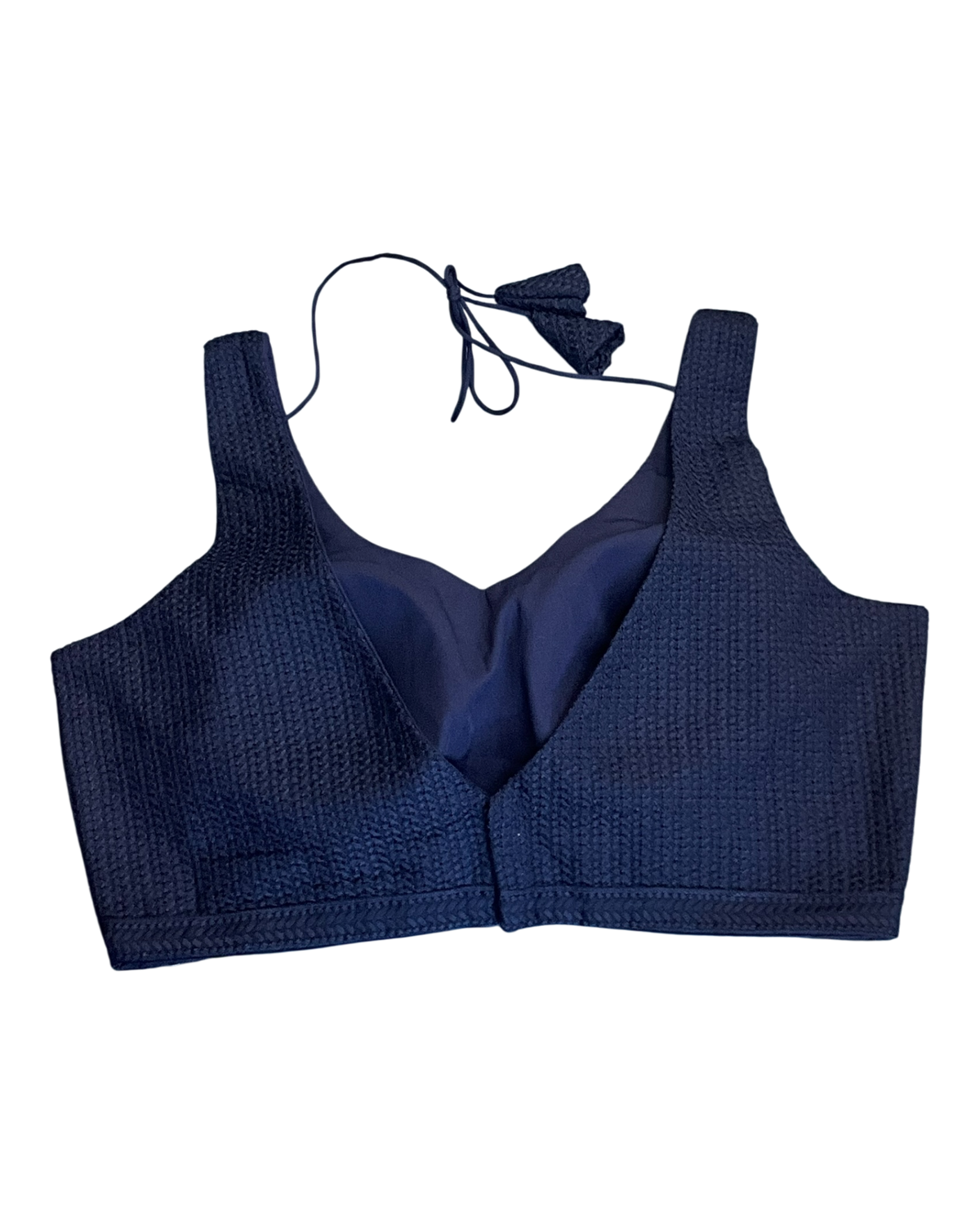 Size 40" / UK 14 - Navy Blue - Sleevless Saree blouse with cups - UK Stock - With Margin inside - VAM1301 - KY