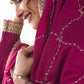 Cotton / Silky Magenta Pink Anarakali  Long Dress with Trousers - Size 14 (Bust 40") - Extra Margin inside - VF67742 TY 1024