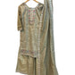 Gold - Ladies Medium Length Top Palazzo Trousers Suit - Size 12 (38") - KTC250149 TK