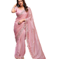 Baby Pink - Fancy Party Saree with Blouse Piece - UK stock - 24hr Dispatch - LTF4606 07VY26
