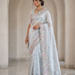 SALE! Sky Blue - Pastel Sequins Silky Saree with Blouse Piece - MF3801  JJ 0824