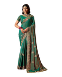Turquoise - Fancy Party Saree with Blouse Piece - UK stock - 24hr Dispatch - LTF902 07VV26