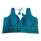 40" / UK 14 - Turquoise Blue - Silky Designer Saree blouse with cups,  Sleeveless - UK Stock - Quick Delivery - RNK - R717 KV