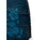 Teal / Black Floral - Classic Satin Crepe Saree with Stone Work and Blouse Piece - UK stock - 24hr Dispatch - RS2537 TV