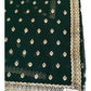 Bottle Green - Chiffon - Party Wear Embroidered Saree with Blouse Piece - SP2504008 VY