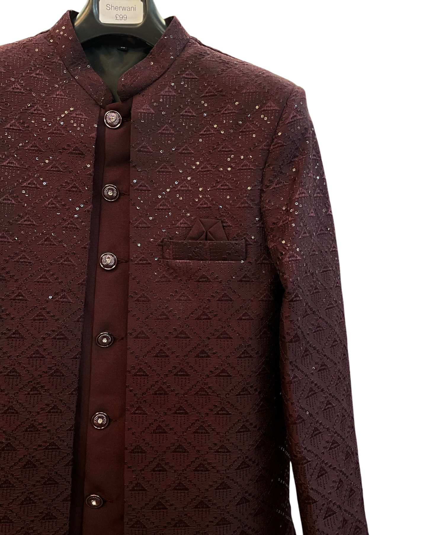 Dark Wine / Maroon - Mens Double Layered Sherwani / Indo-Western - Fantastic Value - KCS6625 06TT26