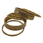 Gold Stone - Antique Gold Finish Bangles Set (Set of 6) - UK stock - SM, M, L, XL JAN2656 09Vp25