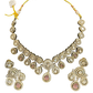 Baby Pink - Medium Size Antique Gold Finish Choki Necklace Set with Earrings - Bollywood - AVON-KU1788  08VT25
