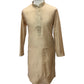 Light Gold / Beige - Cotton Silky Self Brocade Mens Kurta Set - Sangeet Mehendi Haldi - KCS1003 KK 1123